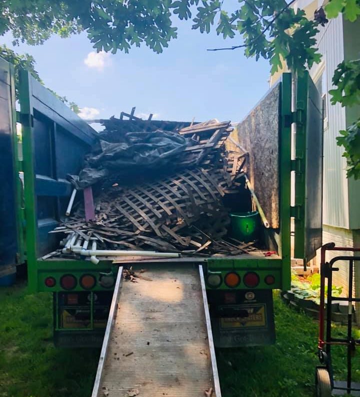 Shed demolition and cleanup images JusJunk Services un Gerrardstown